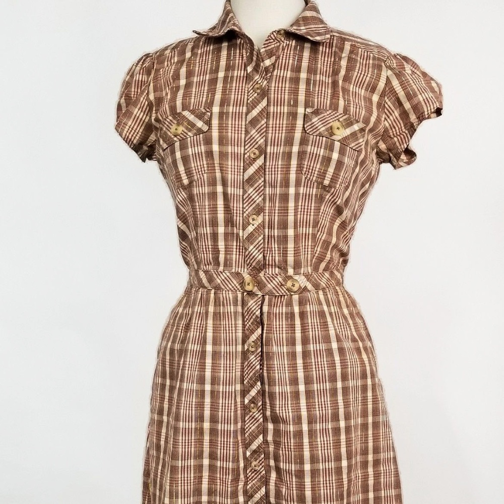 Personal Identity Dress Size Medium Brown Beige